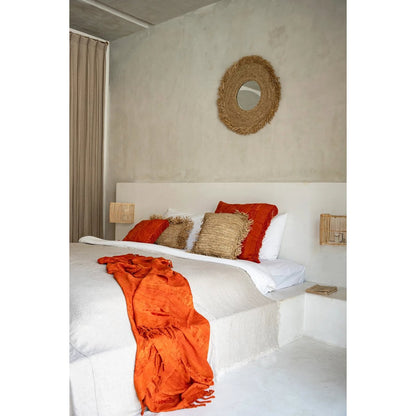 Raffia Wall Mirror - Large Natural Fiber Decorative Mirror