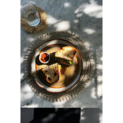 Seagrass Placemat with Shells - Natural Coastal Table Decor