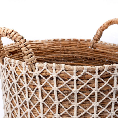Banana Fibre Boho Storage Basket – Handwoven Laundry & Plant Basket