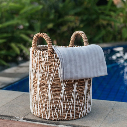 Banana Fiber Laundry Basket - Boho Plant & Storage Basket