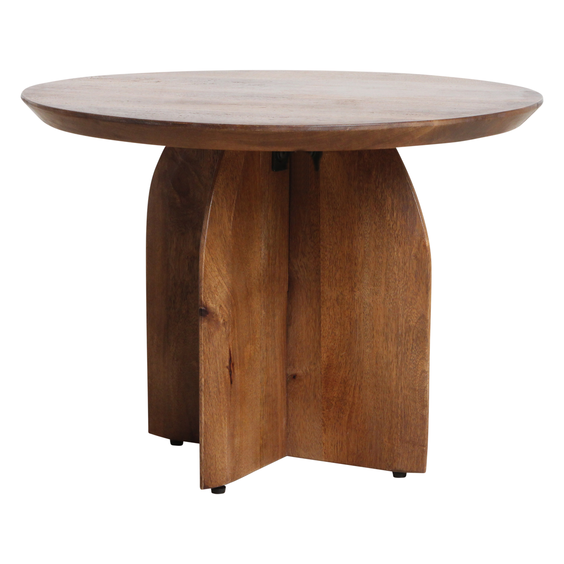 Mango Wood Side Table - Round Accent Table, 55 cm