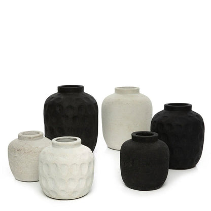 Terracotta Vase - Black Trendy Vase for Home Decor - Medium