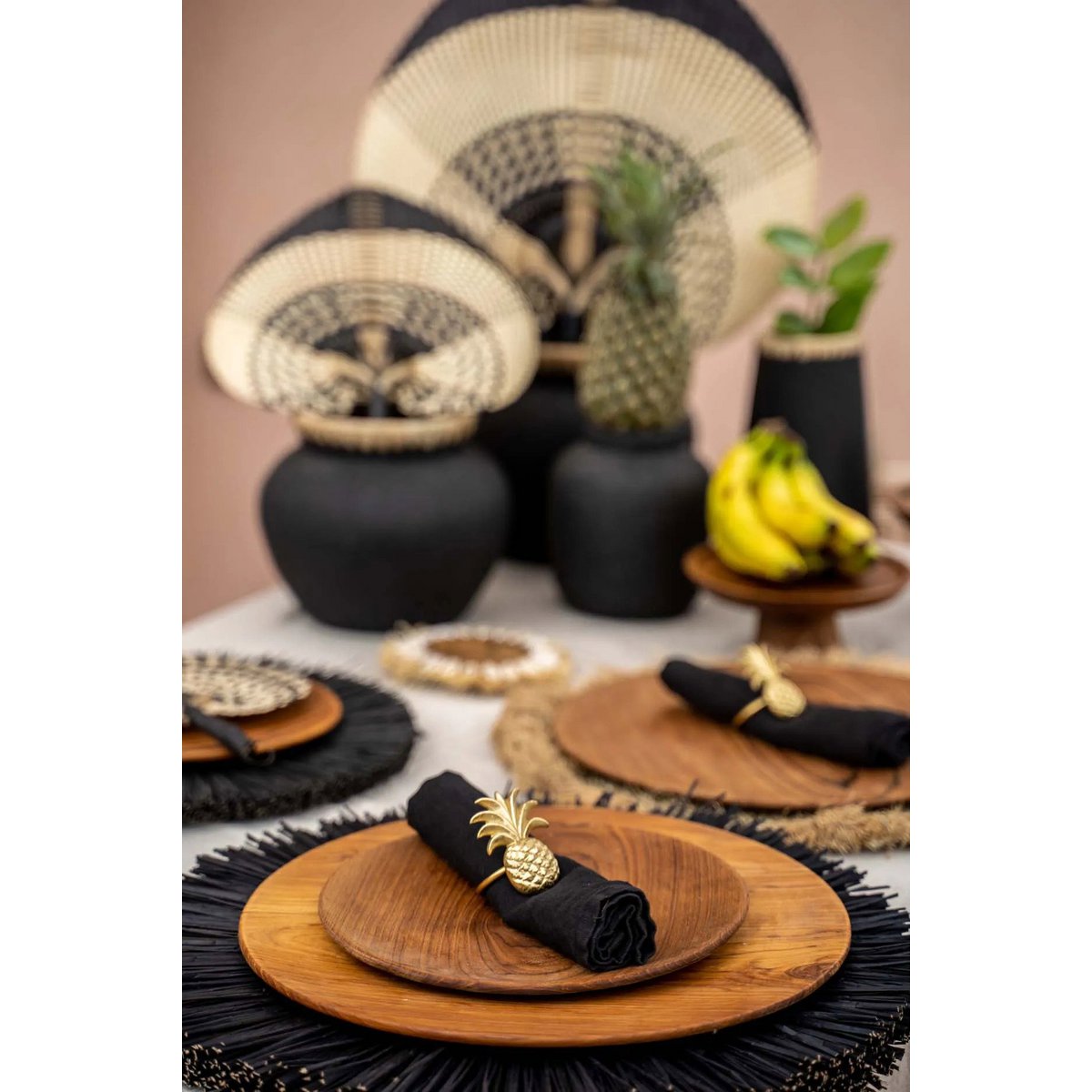 Teak Wood Plate - Round Serving Plate, Large 30cm