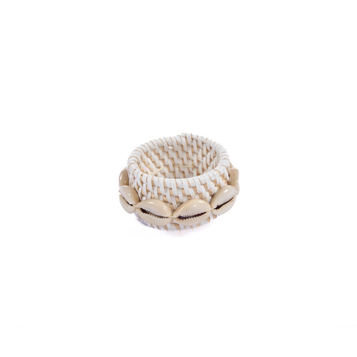 The Rattan Shell Napkin Ring - White