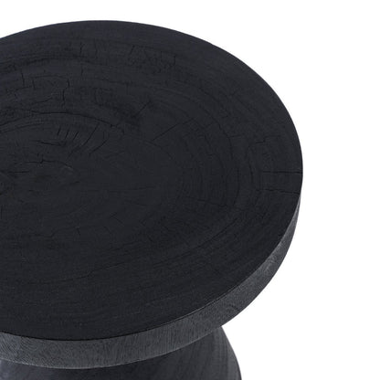 Suar Wood Side Table - Black Gravity Accent Table for Living Room