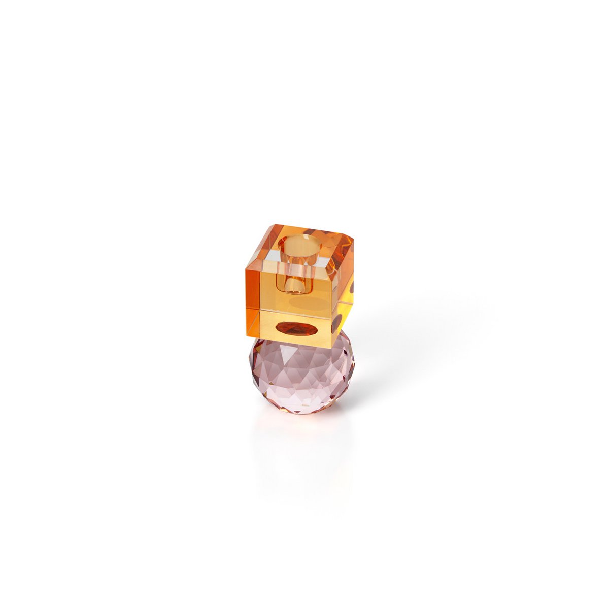 Citrine Rose Quartz Recycled Glass Tea Light Holder