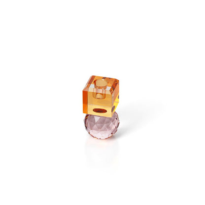 Citrine Rose Quartz Recycled Glass Tea Light Holder