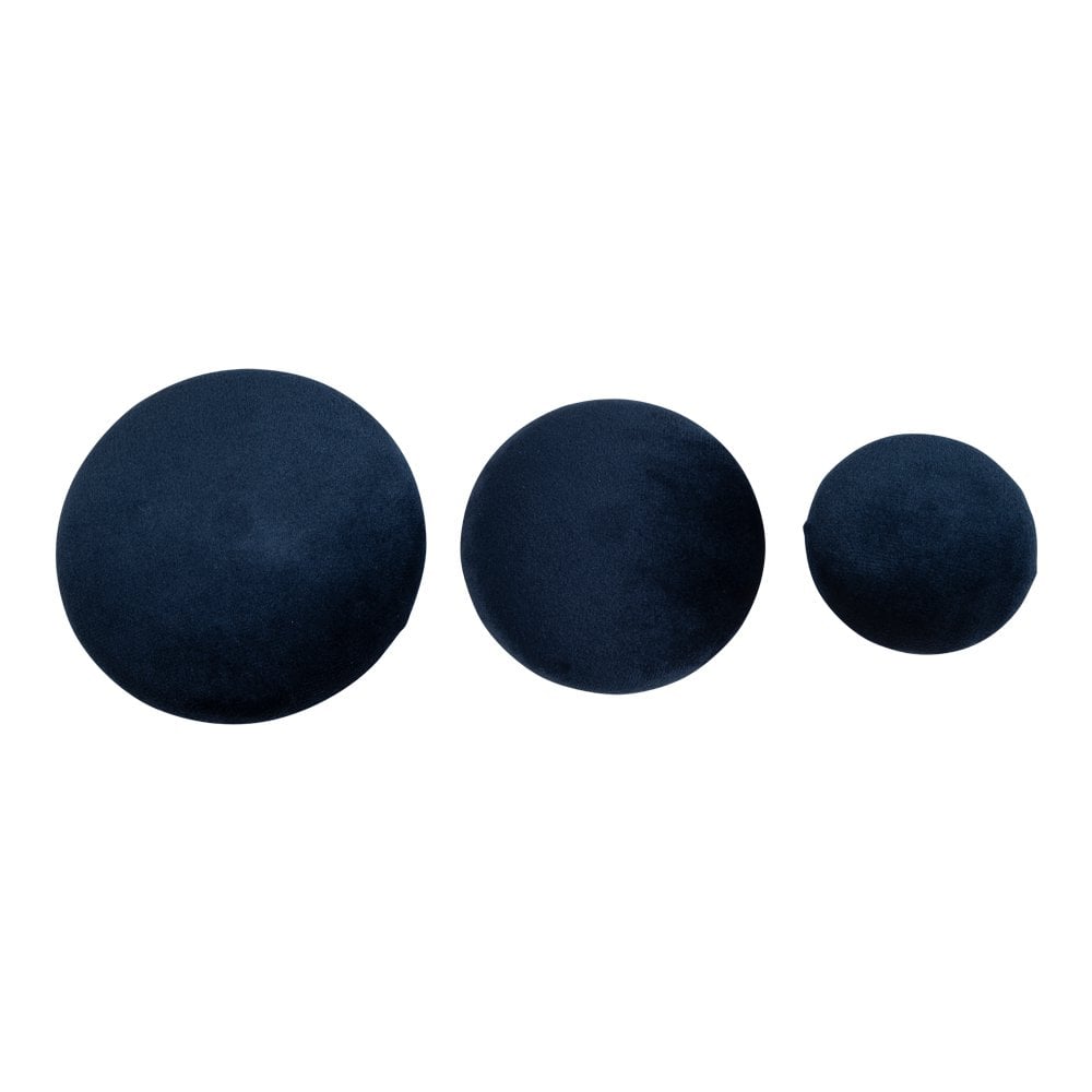 Giza Knobs - Velvet, Blue/Brass - Set of 3