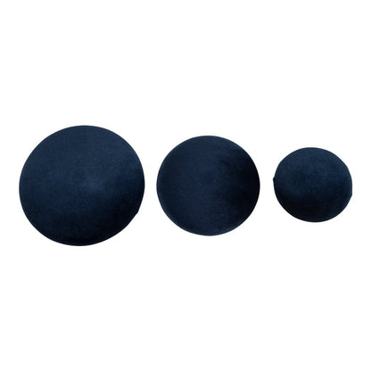 Giza Knobs - Velvet, Blue/Brass - Set of 3