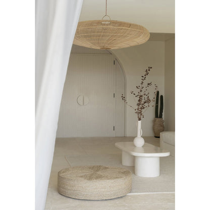 Seagrass Pouffe Ottoman - Natural Woven Footstool - 100cm