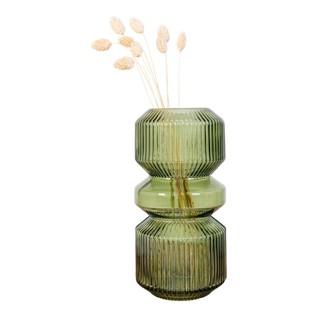 Vase - Green, Glass, Ø12x25 cm