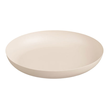 Metal Serving Tray - Beige Accent Tray, 30cm Diameter