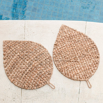 Mantel individual con forma de hoja (Juego de 2, 4 o 6) 48 cm | Salvamanteles Boho DITU de Jacinto de Agua