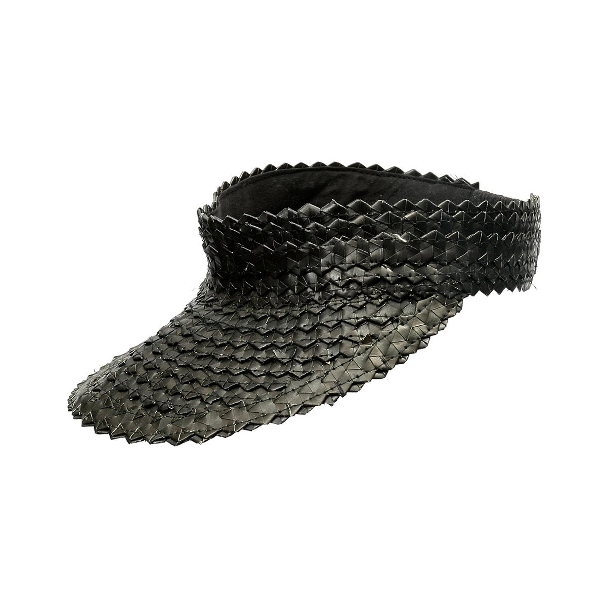 Sombrero parasol de bambú negro - Bali tejido a mano