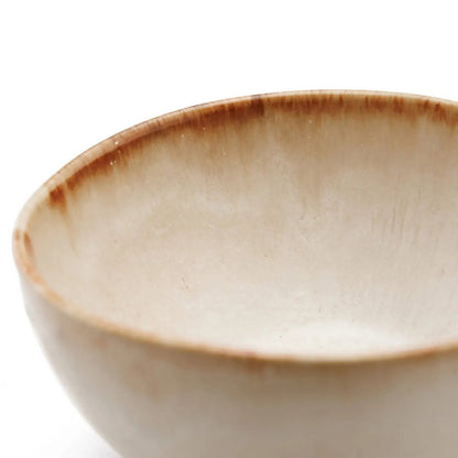 Ceramic Bowl - Small White Bowl with Gold Accent