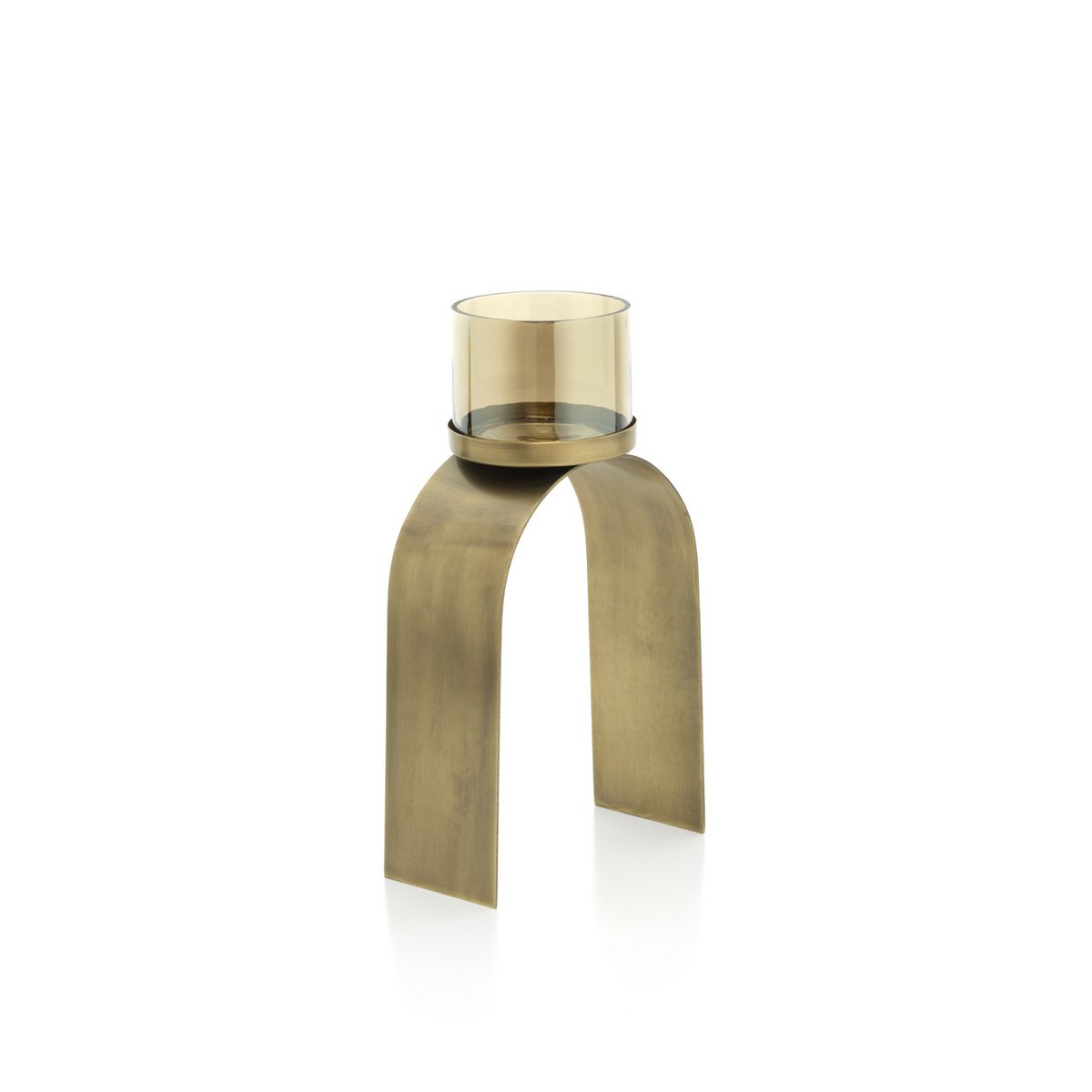 Brass Tea Light Holders - Gold Bow Glow Set of 2