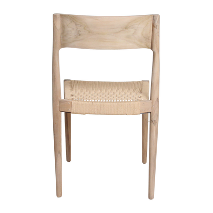 Garden Chair Light Teak - Natural Rope Seat Freya Style