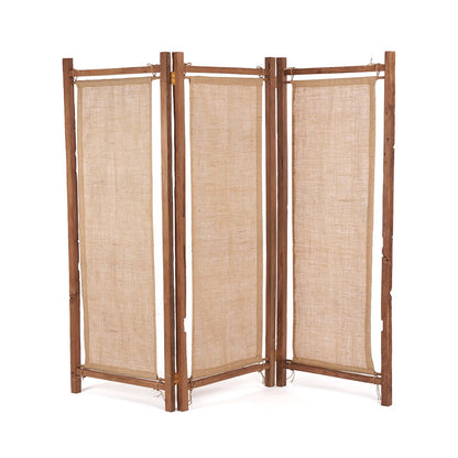 Natural Fiber Room Divider - Freestanding Woven Partition, Zenbu Style
