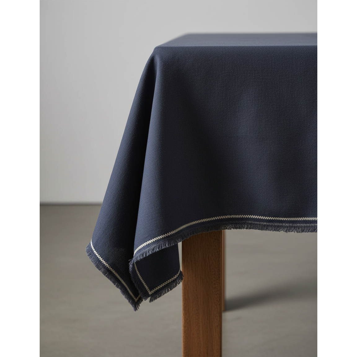Linen Tablecloth - Black Natural Tuscany Style - 150x300