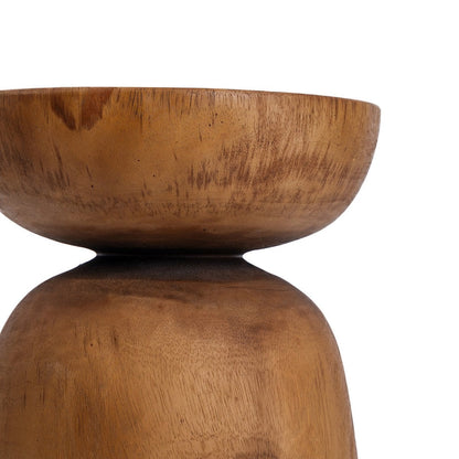 Suar Wood Stool - Natural Round Accent Stool or Side Table