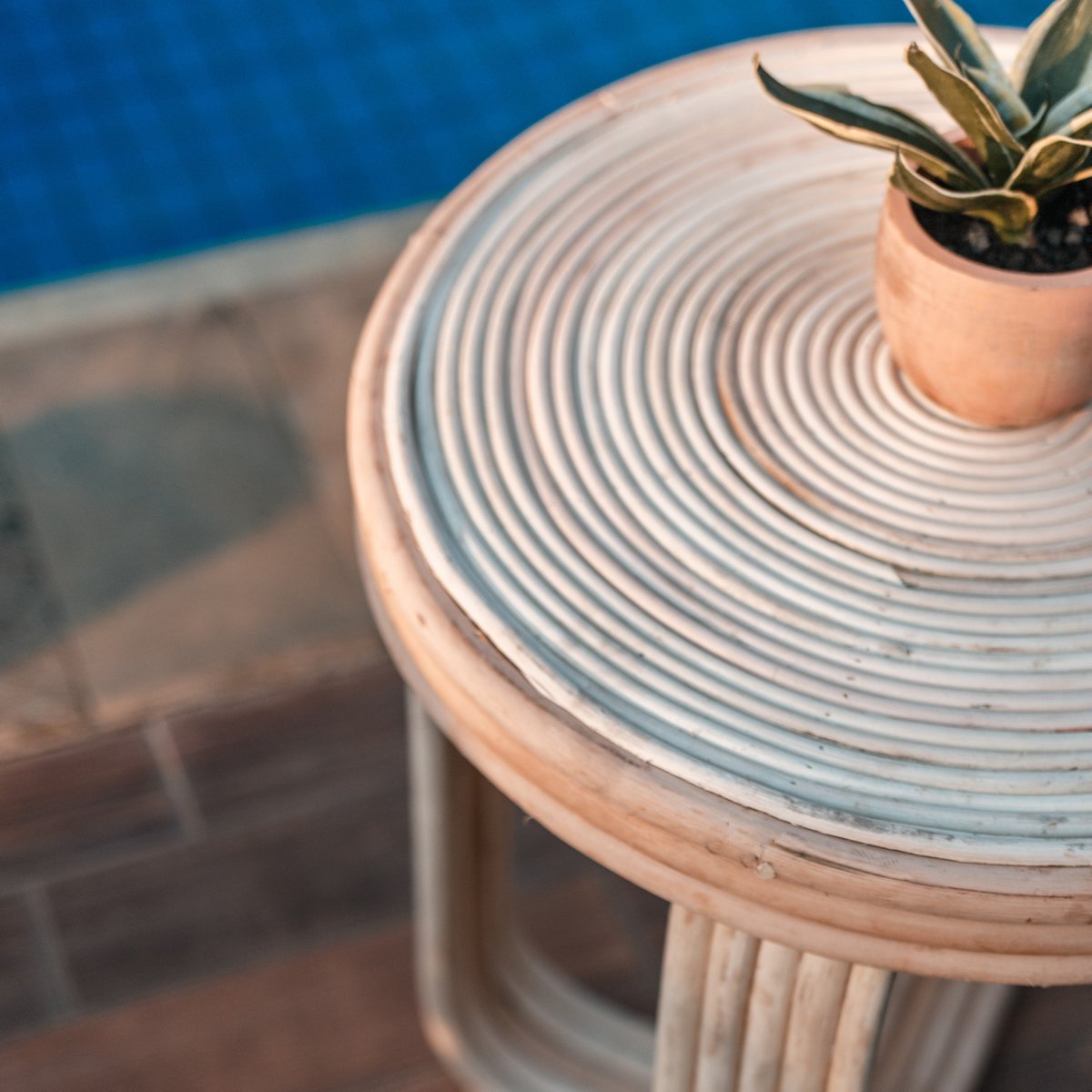 Rattan Side Table End Table - 50cm Accent Couch Table Kanthi