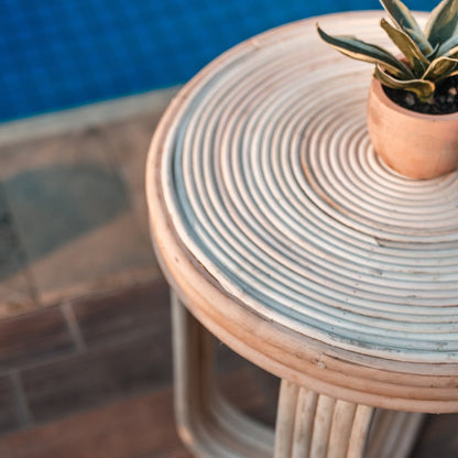 Rattan Side Table End Table - 50cm Accent Couch Table Kanthi