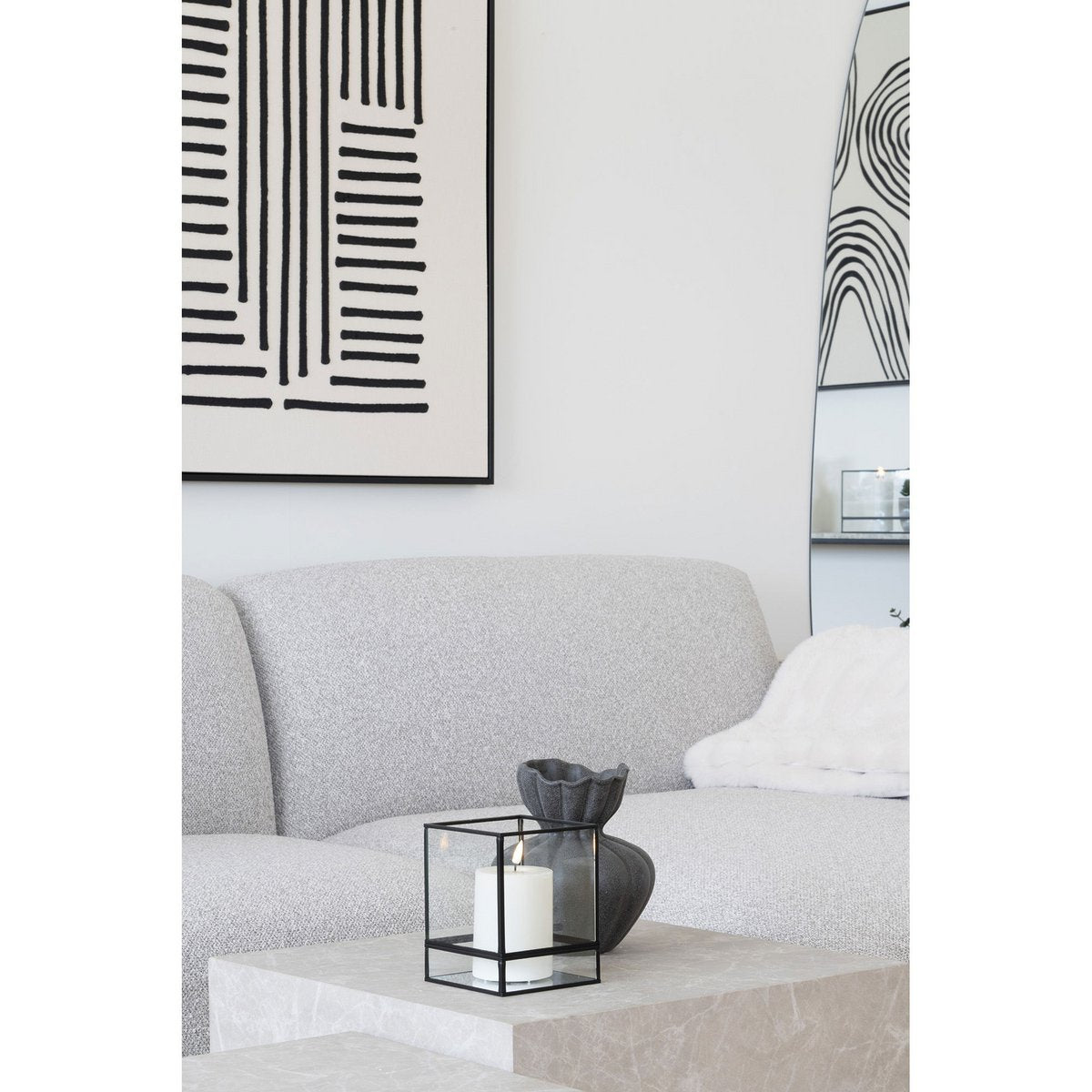 Ceramic Vase - Black Nordic Style Accent Vase, 19.4 cm