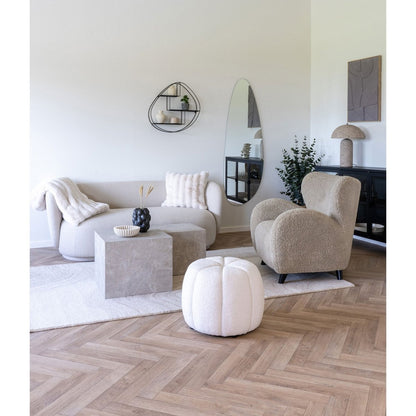 Ensemble de tables basses Prague - Beige, Aspect Marbre, MDF, Papier de décor, 2 pièces