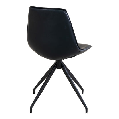 Monaco Dining Chair - Black, PU/Steel, 56x48x86 cm - Set of 2