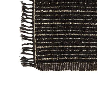 Wool Area Rug – Handwoven Afghan Rug with Ivory Stripes, 309x205cm