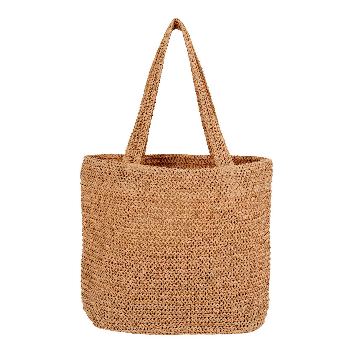 Paper Straw Tote Bag - Natural Woven Design, 31x46 cm