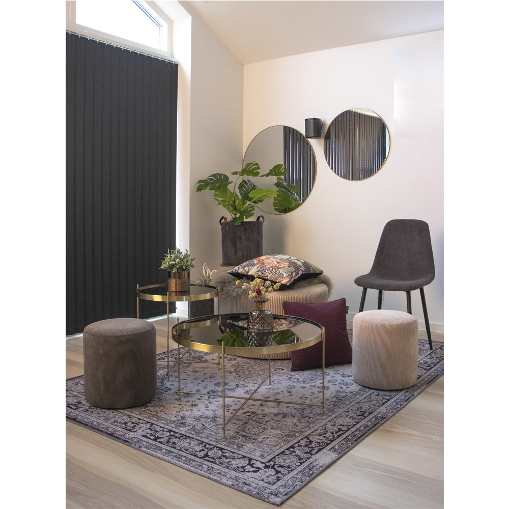 Jersey Mirror - Brass Look, Steel, Ø40cm