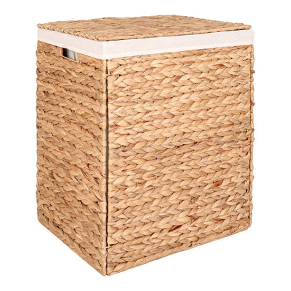 Passo Laundry Basket - Natural, Water Hyacinth/Cotton/Polyester, 43x32x55 cm