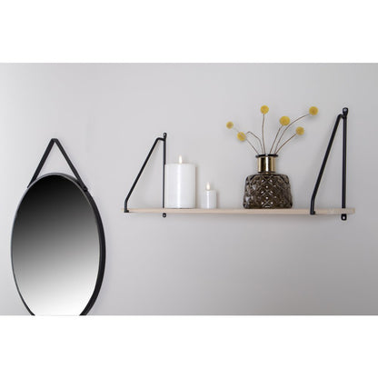 Arnhem Shelf - Steel, Wood, Black/Natural - 65x17x27 cm
