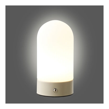 Ashford Table lamp, metal/PE, rechargeable, beige/white
