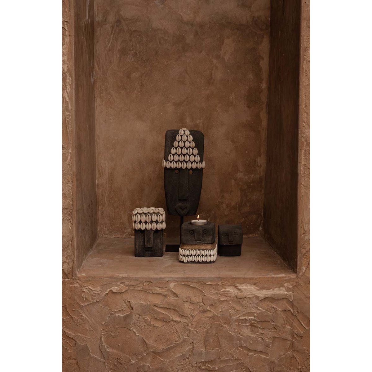 Sandstone Sculpture on Stand - Hand-Carved Sumba Stone Decor