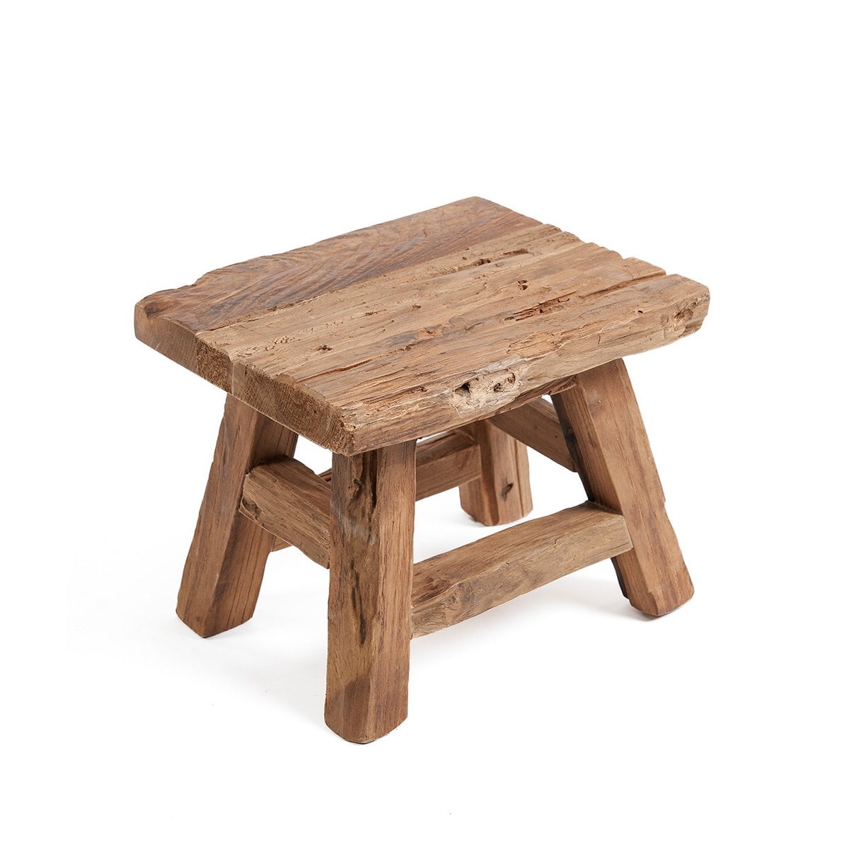 Teak Wood Stool - Natural Accent Stool - Small