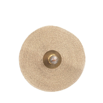 Natural Brass Wall Lamp - Handcrafted Grass Design - Medium