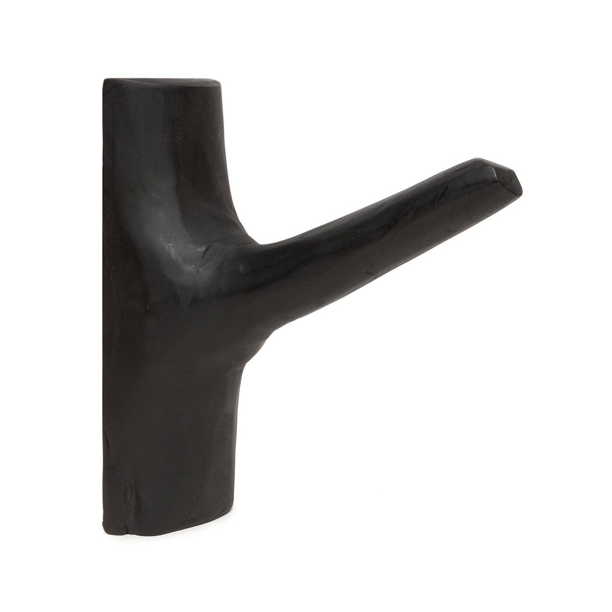 Teak Wall Hook - Black Coastal Style Clothing Hanger
