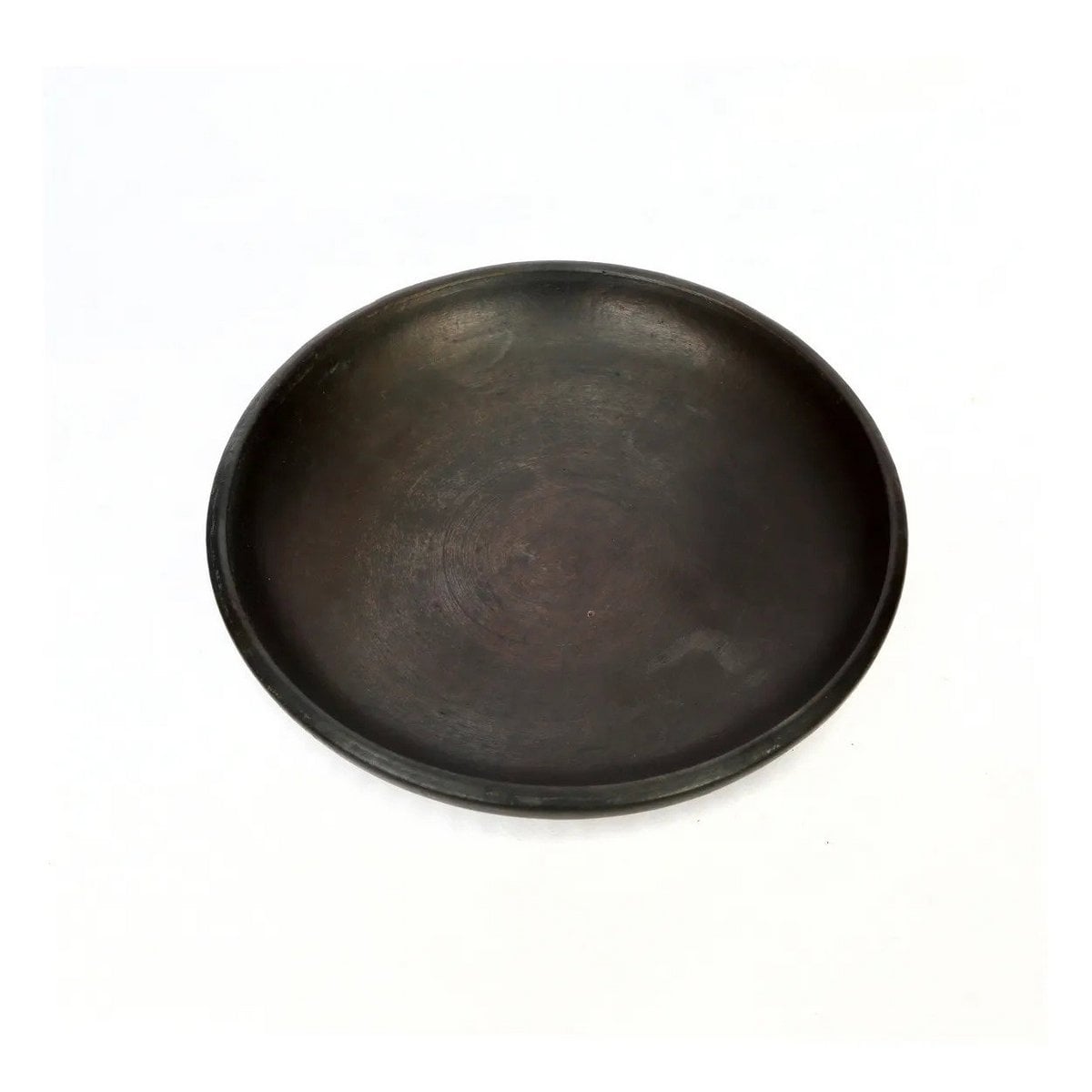 Burnt Dinner Plate - Black Ceramic, Medium Size