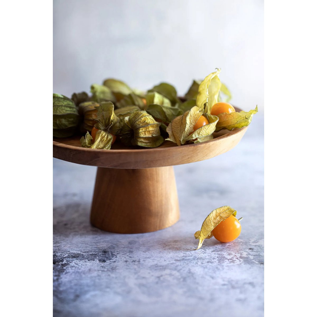 Teak Root Cake Stand - Small, Natural Teak Wood Display