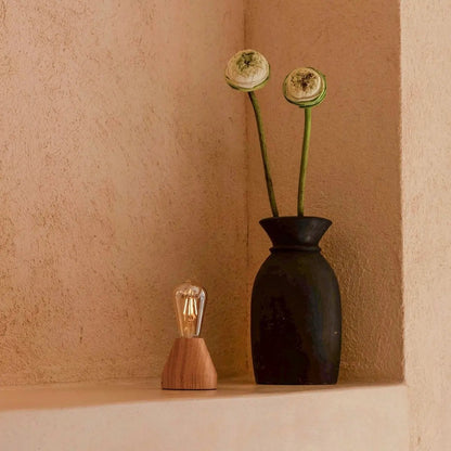 Zavi Light Brown Rechargeable Table Lamp | LED, Cordless & 80-Hour Battery Life