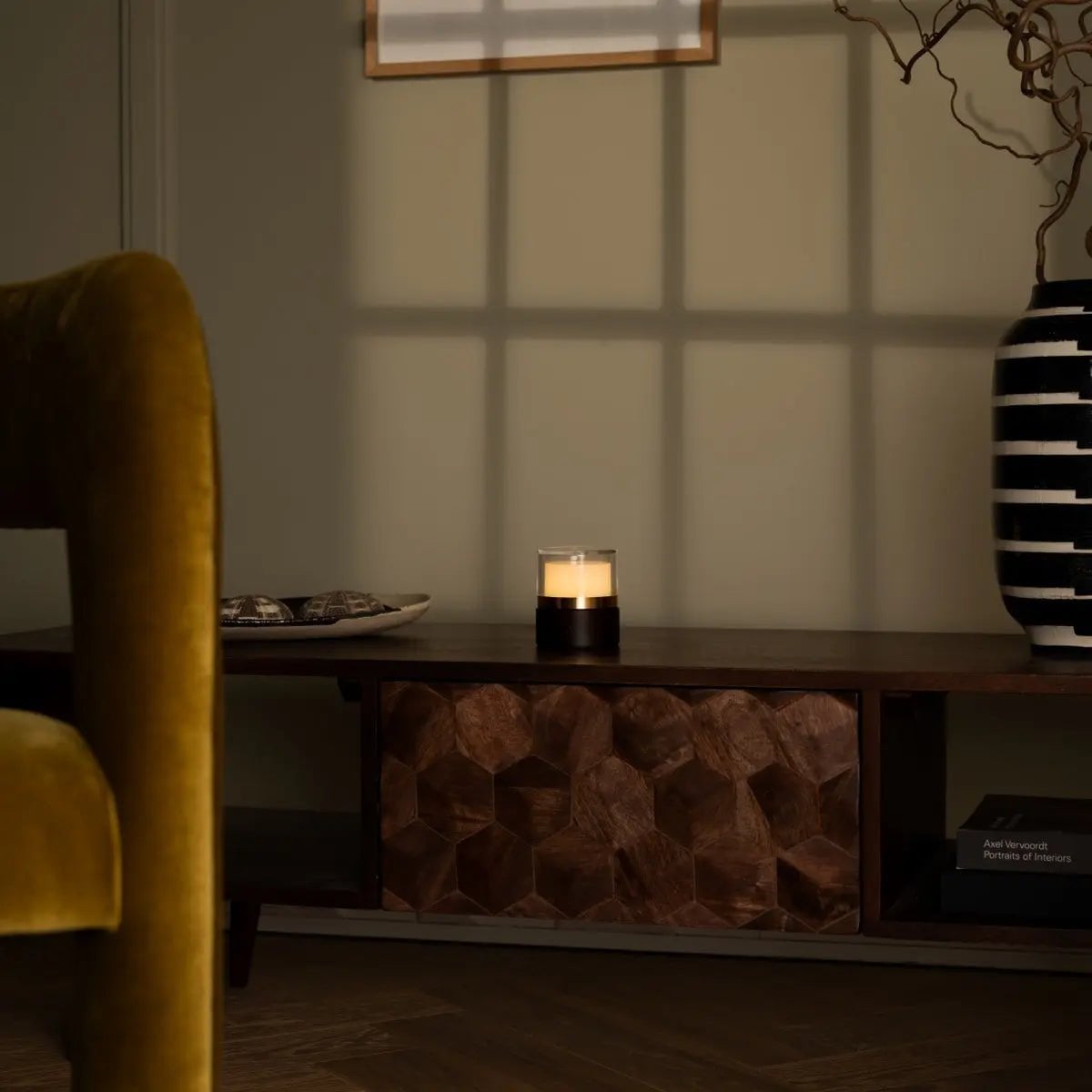 Leo Dark Brown Wireless Rechargeable Lamp | Compact, Dimmable & USB Rechargeable