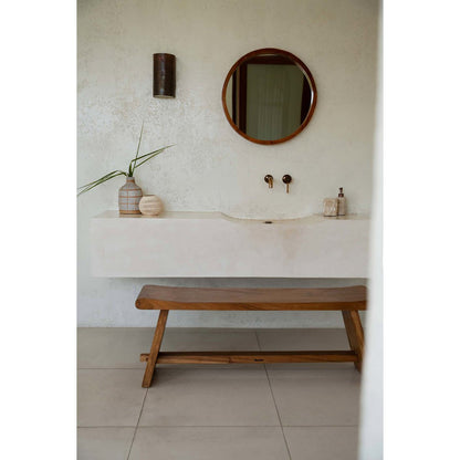 Concrete Vase - Natural Rattan Accent - Large Whoopy Vase