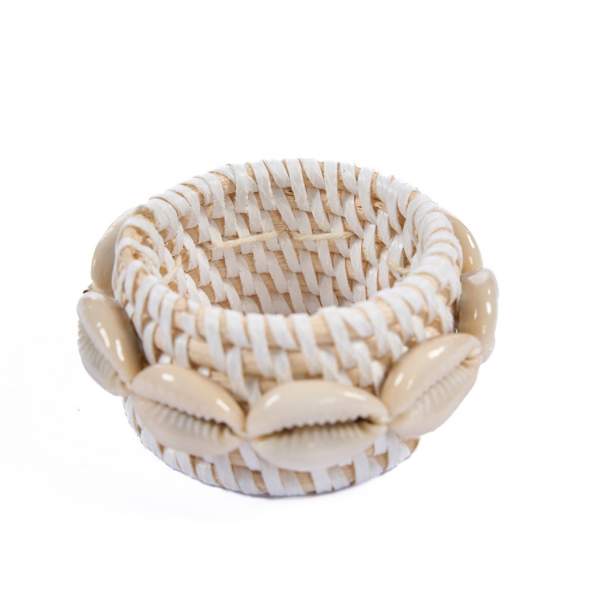 The Rattan Shell Napkin Ring - White