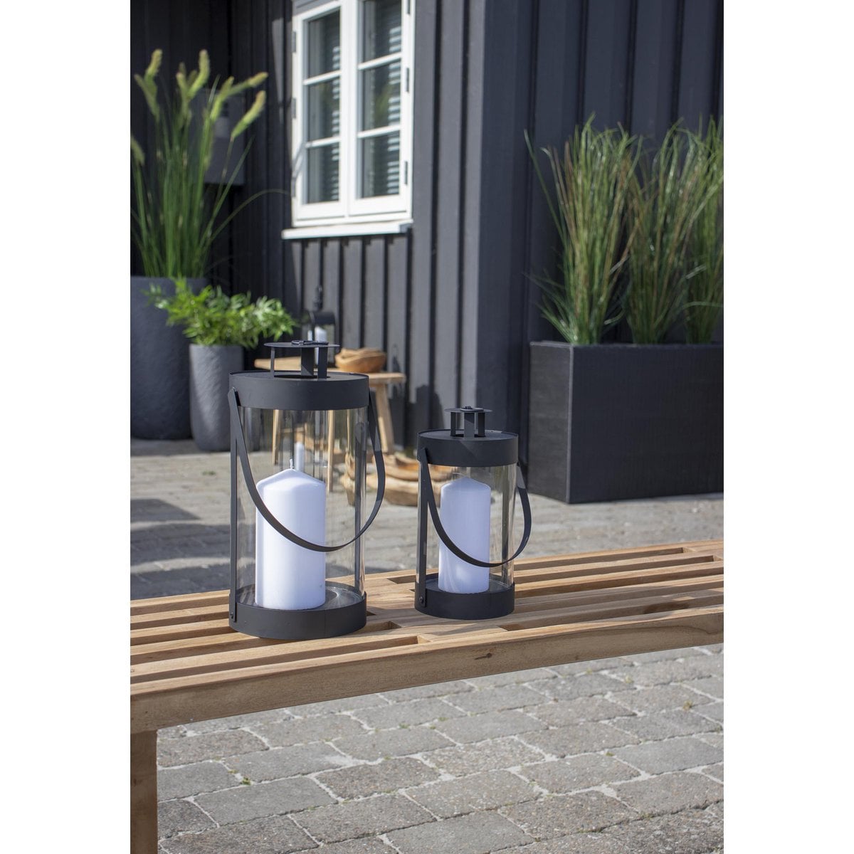 Bondi Lanterns - Black, Steel/Glass - Set of 2
