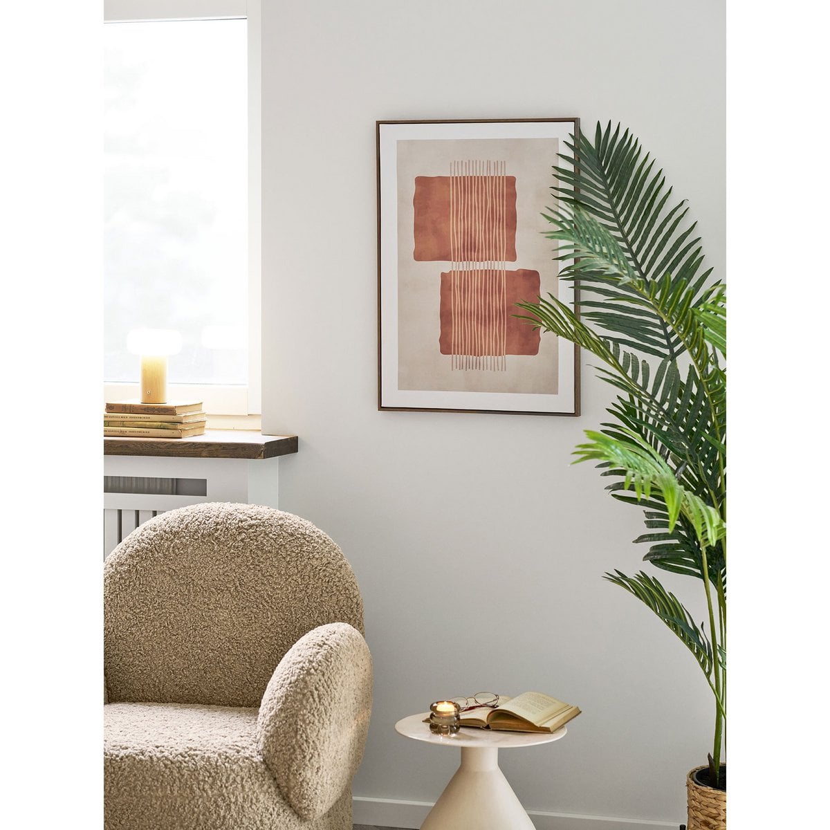 Canvas Wall Art Print - Beige & Brown Abstract, 50x70 cm
