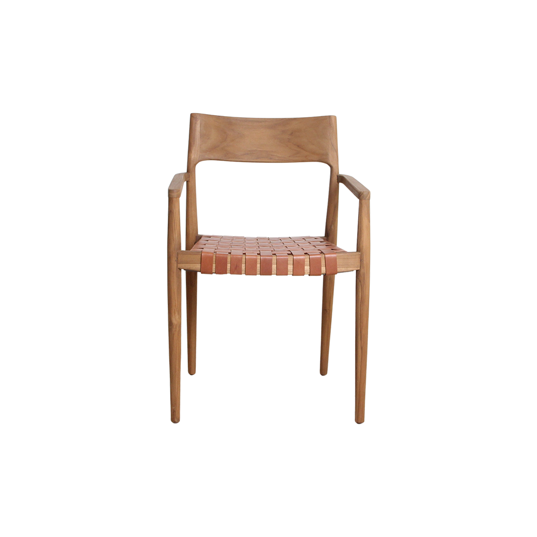 Freya dining room chair with armrest brown