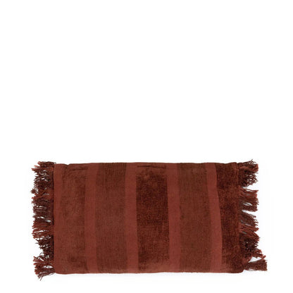 Velvet Cushion Cover - Burgundy Oh My Gee Lumbar Pillow - 30x50cm