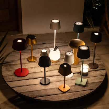 Combi Set Professional | 8 x Sarphati Mini Gold Rechargeable Table Lamps & 1 x Central Station Charging Station